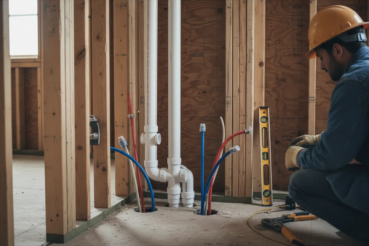 Drain and supply rough-in during Leak Detection in Hillsdale
